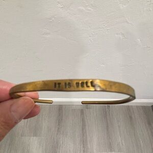 Copper Tone Cuff Bracelet “It Is Well”